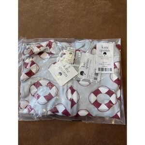 Kate Quinn Size 6-9 Months Bamboo Zip Pajamas Footie Two Way Zip Cruise Buoys